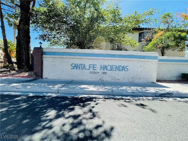 view of community sign