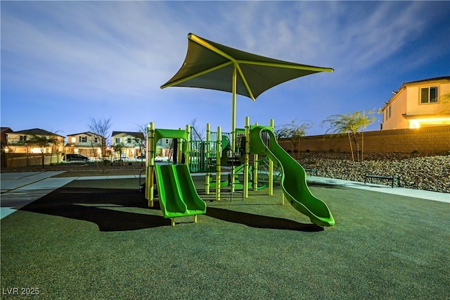 community play area with fence