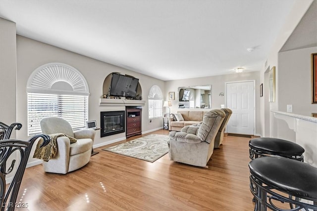 living room featuring light hardwood / wood-style floors