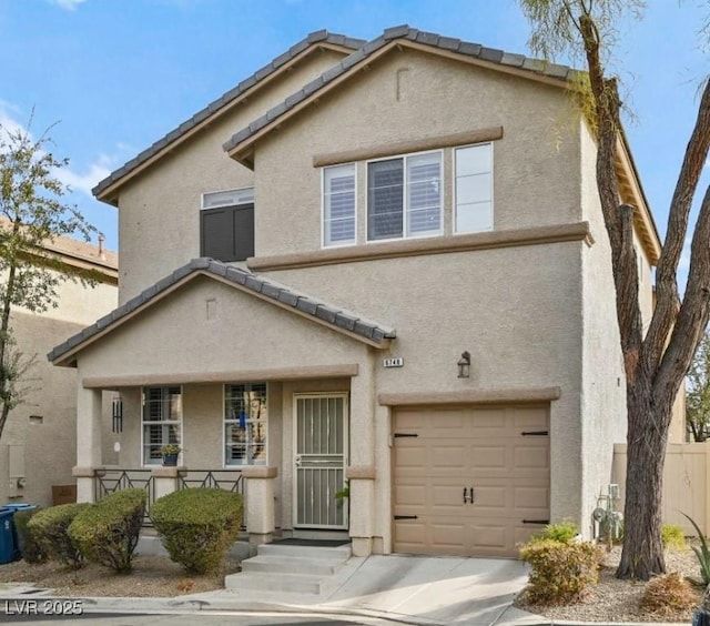 view of front of house with a garage