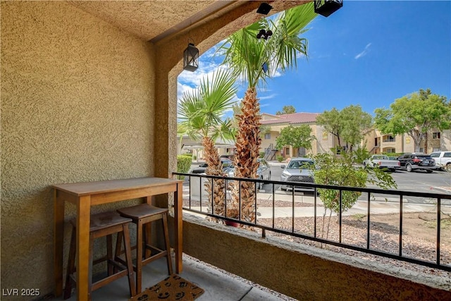 balcony with a residential view