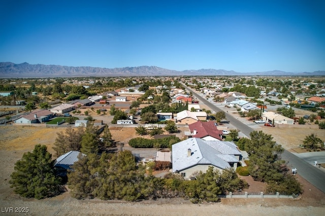 aerial view with a mountain view