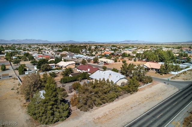 aerial view with a mountain view