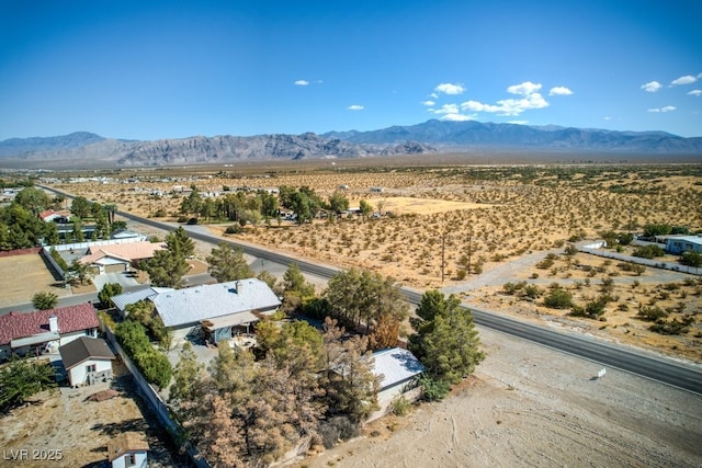 bird's eye view with a mountain view