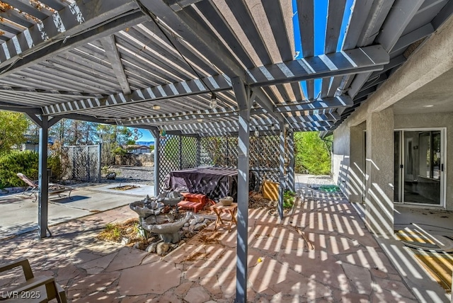 view of patio with a pergola