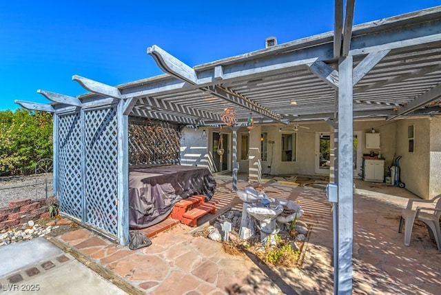 view of patio / terrace with a pergola