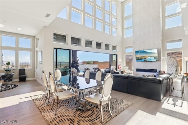 dining room with light hardwood / wood-style floors