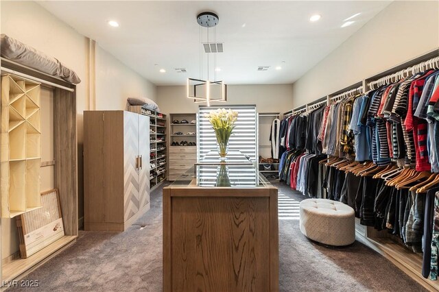 spacious closet with carpet flooring