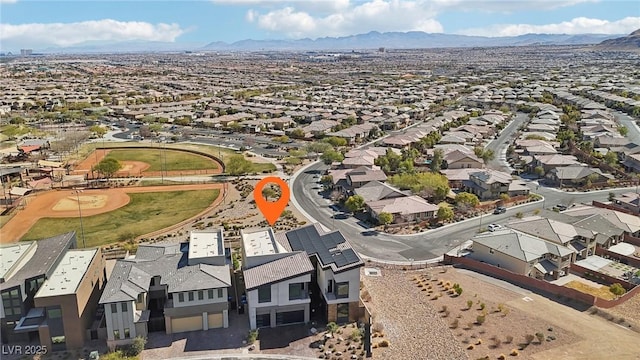 aerial view featuring a mountain view