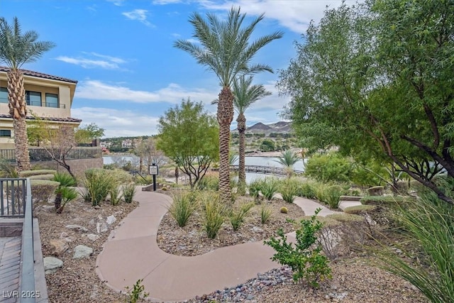 view of property's community featuring a water view