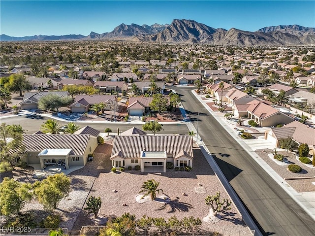 aerial view featuring a mountain view