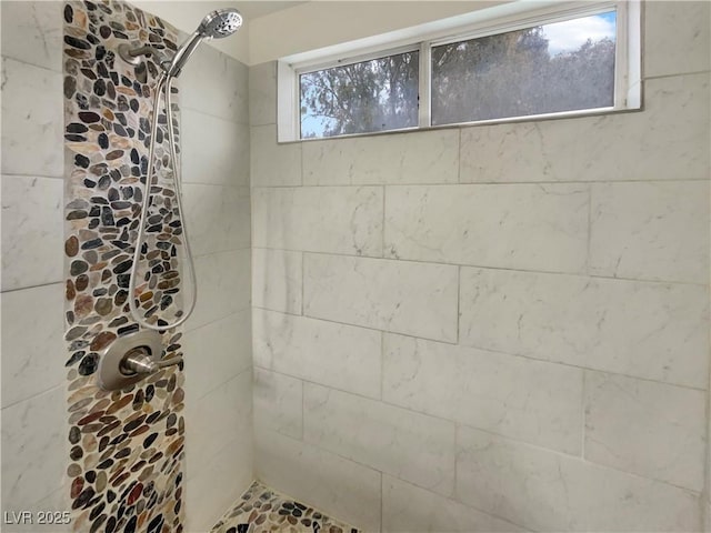 full bath featuring a tile shower