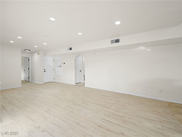 empty room featuring light hardwood / wood-style floors