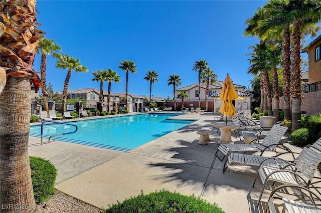 view of pool with a patio area