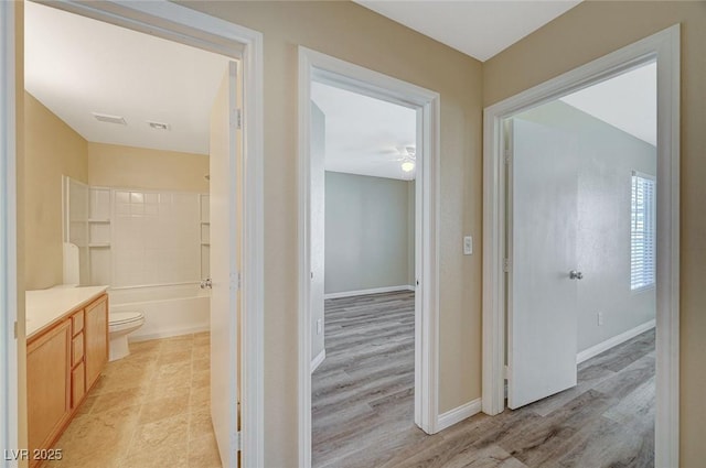 hallway featuring light hardwood / wood-style floors