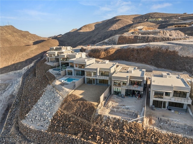 drone / aerial view with a mountain view