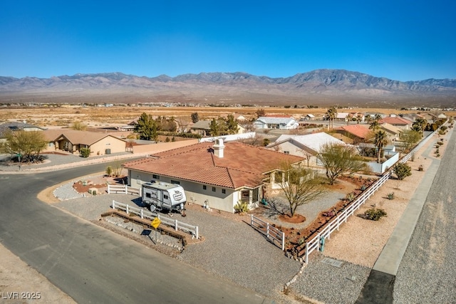 bird's eye view featuring a mountain view