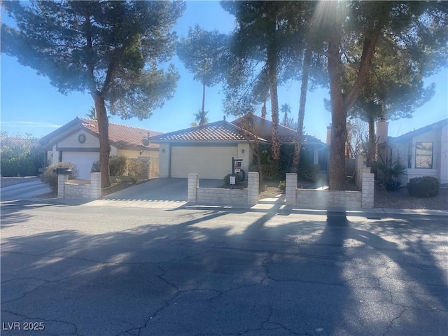 view of front of house with a garage