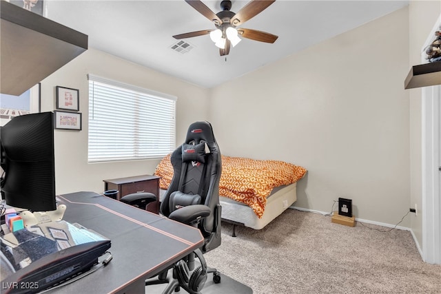 9323 Leaping Deer Pl Unit 102, Las Vegas, NV 89178 - carpeted office space featuring a ceiling fan and baseboards