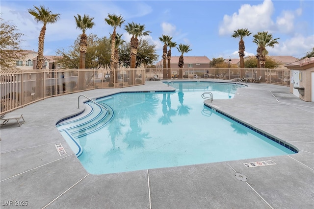 view of pool featuring a patio