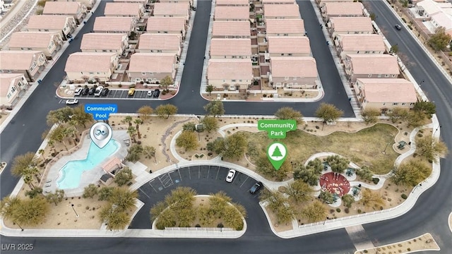 9323 Leaping Deer Pl Unit 102, Las Vegas, NV 89178 - aerial view of property and surrounding area featuring a pool