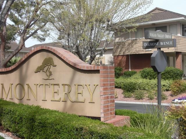 view of community sign