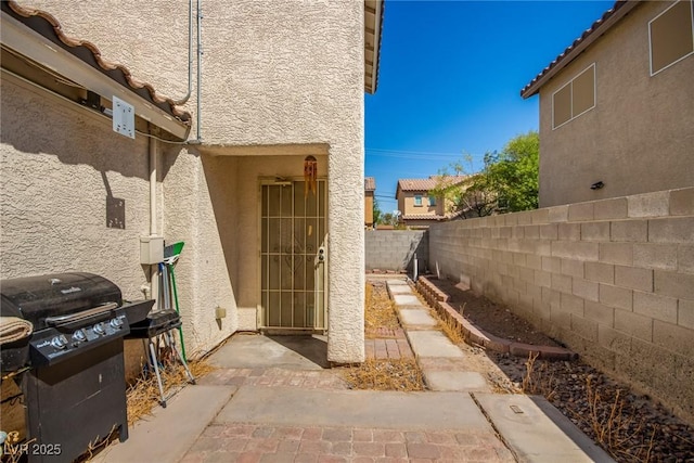 exterior space with grilling area