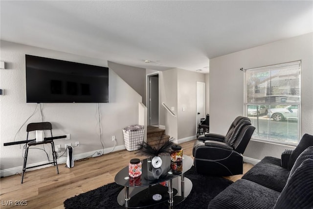 living room featuring hardwood / wood-style floors