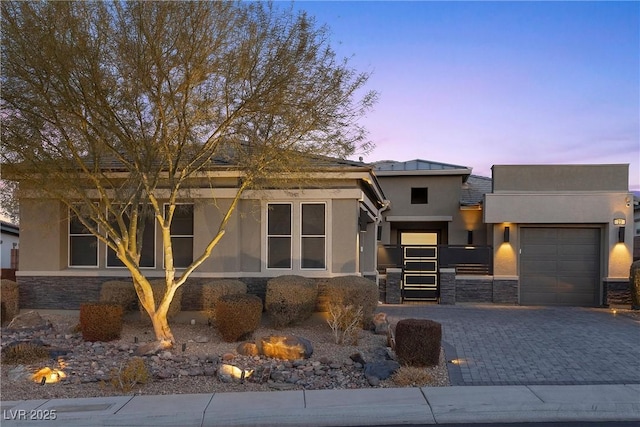 view of front of house with a garage