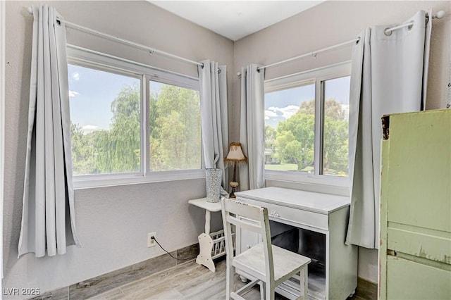 miscellaneous room with light hardwood / wood-style flooring