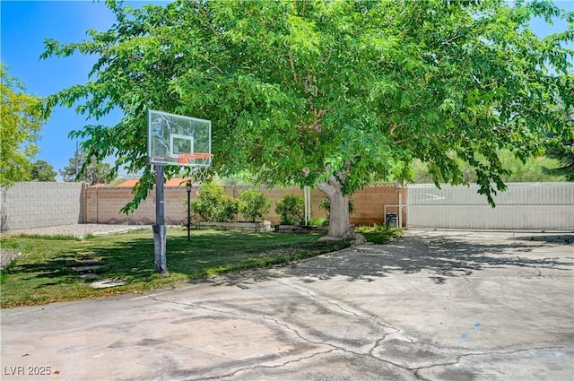 view of patio with basketball court