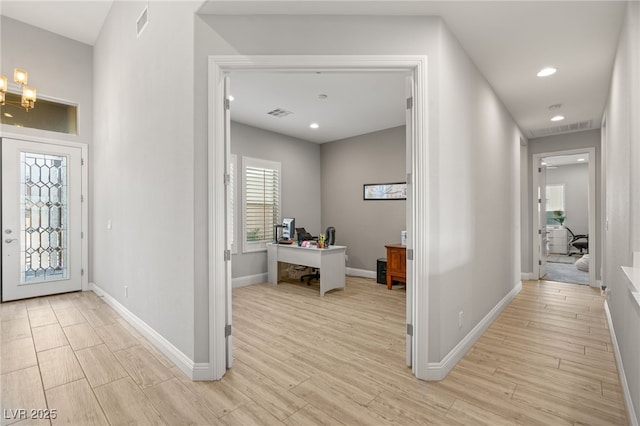 foyer featuring light hardwood / wood-style floors