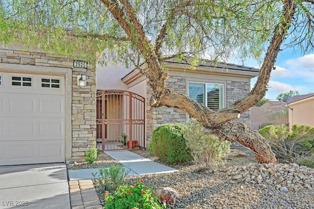 property entrance featuring a garage