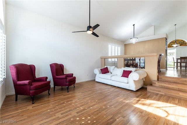 living area with a wealth of natural light and wood finished floors