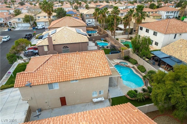 drone / aerial view with a residential view