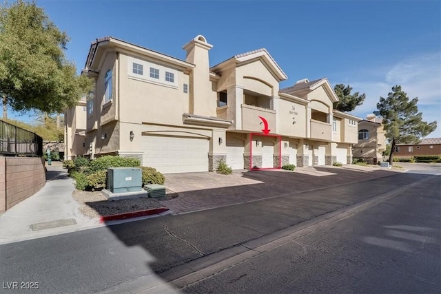 view of property with a garage