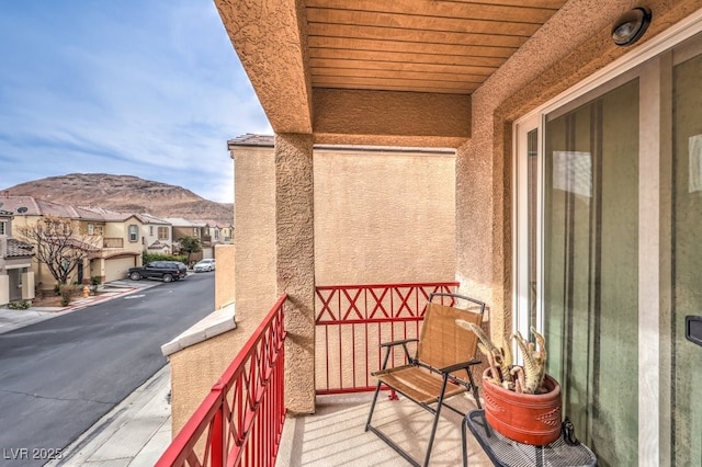 balcony with a mountain view