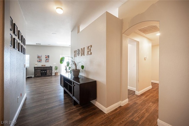 hall featuring dark hardwood / wood-style flooring