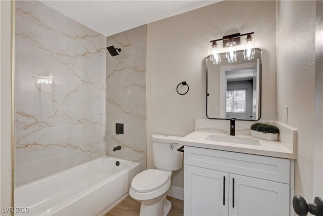 4512 Mark Ave, Las Vegas, NV 89108 - bathroom featuring vanity,  shower combination, and wood finished floors