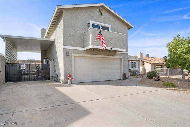 view of front of house with a garage