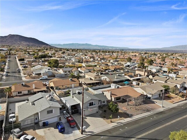 aerial view with a mountain view