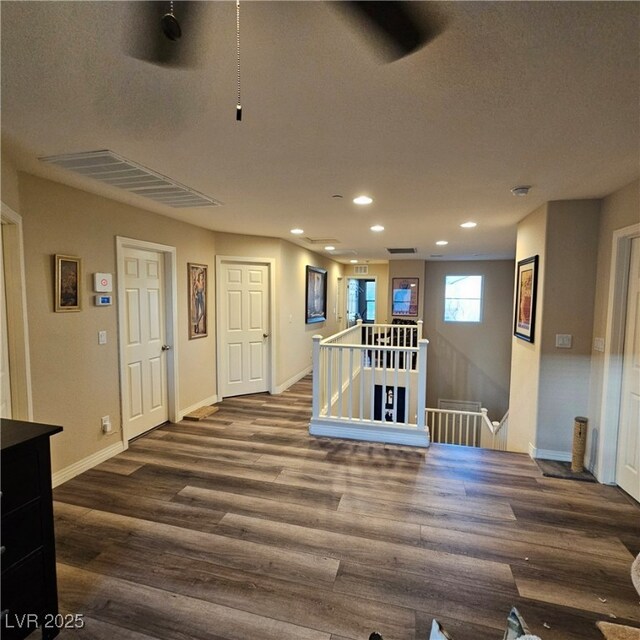 interior space with hardwood / wood-style flooring