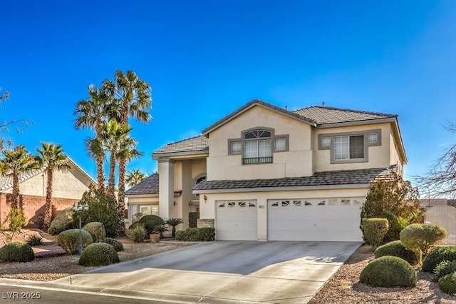 view of property with a garage