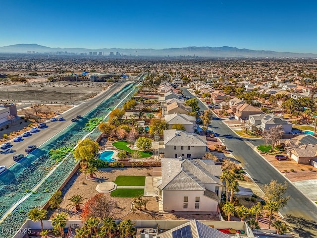 aerial view featuring a mountain view