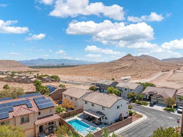 bird's eye view with a mountain view