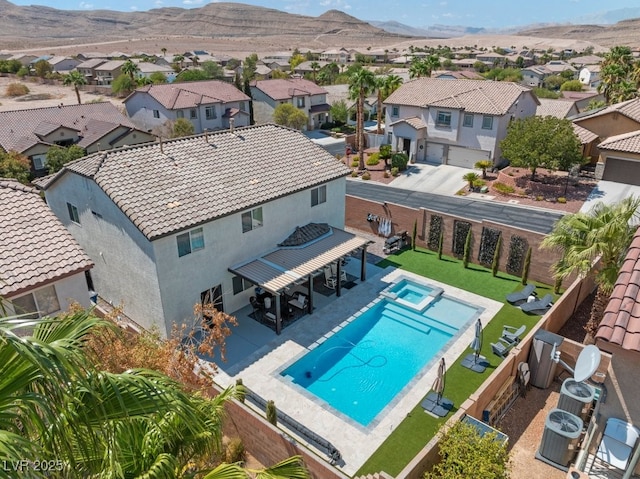 view of pool featuring a mountain view