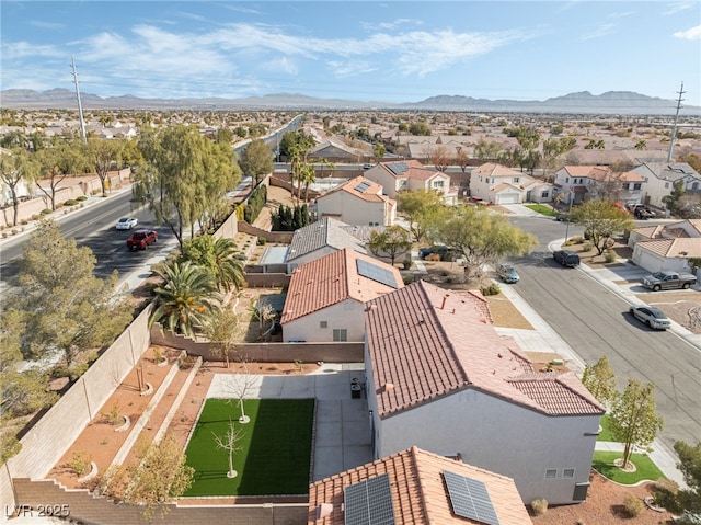 bird's eye view featuring a mountain view