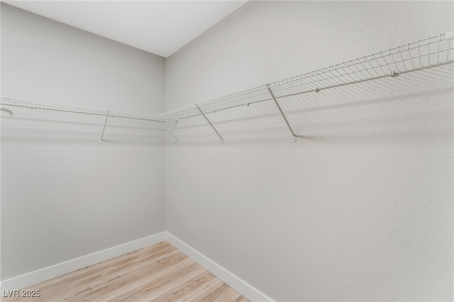 walk in closet featuring wood-type flooring