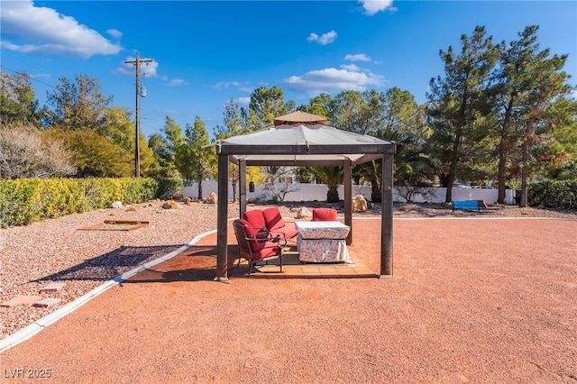 view of patio / terrace with a gazebo