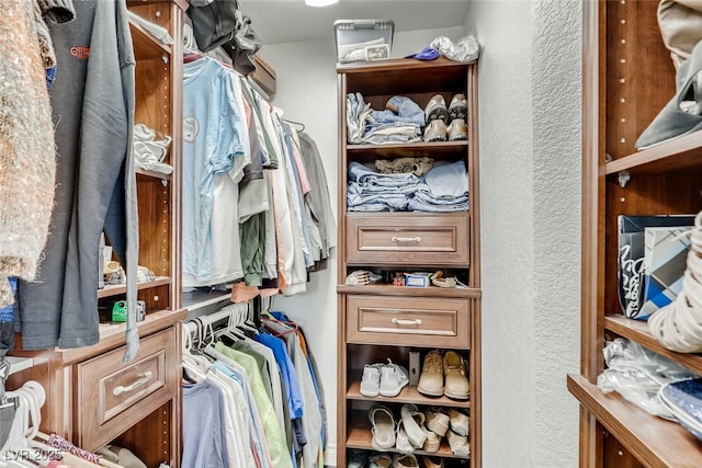 view of walk in closet